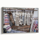 Framed canvas featuring a vintage-style landscape art painting of a Georgian scenery in vibrant colors.