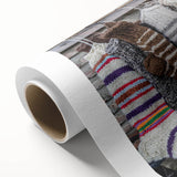 Art Deco poster depicting a serene Georgian landscape in soft pastel shades on rolled canvas, ideal for nursery wall art.