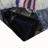 Large art of a black and white landscape painting on stretched canvas, depicting Asian Georgian scenery.