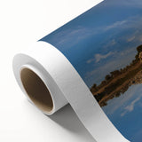 Art Deco poster of Indian scenery in muted earth tones on rolled canvas, ideal for nursery wall art or dining room decor.