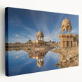 Large art depicting a vibrant Indian landscape on stretched canvas, ideal for kitchen wall art.
