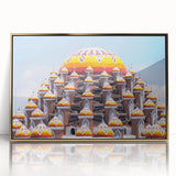 Large art print of an Indonesian landscape in muted earth tones on framed acrylic, ideal for modern art wall decor.