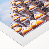 Art Deco poster featuring a serene Indonesian landscape in soft green and blue tones on rolled canvas.