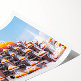 Extra large wall art featuring line art flowers in muted earth tones on a rolled canvas, ideal for large living room decor.