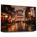 Large abstract wall art of Kyoto landscape in muted earth tones on acrylic glass, ideal for bedroom or dining room ambiance.