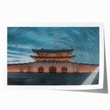Extra large rolled print of a serene Korean landscape in soft pastel shades, ideal for art wall dining room.