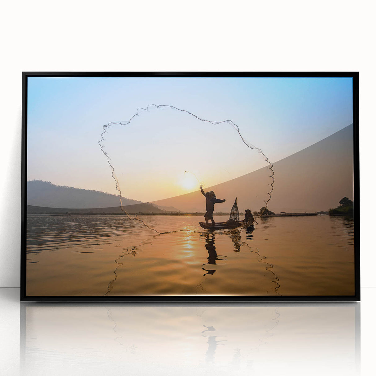 Large abstract wall art depicting a Laos scenery in muted earth tones on a framed acrylic, ideal for modern art wall decor.