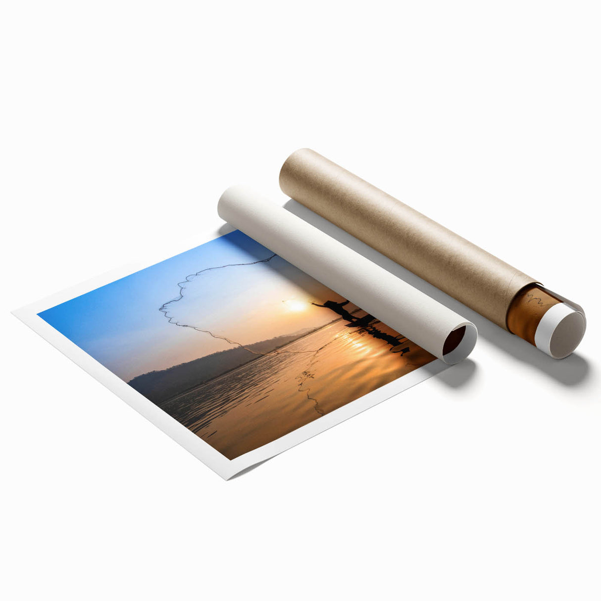 Extra large rolled print of a Laotian landscape with vibrant greenery and floral elements.