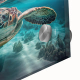 Large abstract wall art depicting a Malaysian landscape in muted earth tones on acrylic glass.