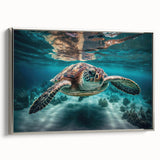 Landscape art painting of a Malaysian scenery on framed canvas, featuring vibrant colors and vintage poster style.