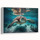 Vintage poster art of a Malaysian landscape in vibrant colors on extra-large framed canvas, ideal for living room decor.