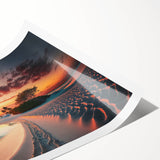 Extra large wall art featuring line art flowers in muted earth tones on a rolled canvas.