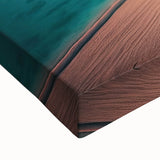 Large art depicting a black and white Maldivian landscape on stretched canvas, ideal for bedroom wall decor.