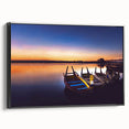 Framed canvas featuring a black and white landscape of Myanmar, ideal for bedroom wall decor.