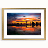 Extra large wall art featuring an abstract textured print of a Philippine scenery in gold frame, ideal for living room decor.