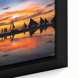 Extra large framed canvas featuring a textured, colorful abstract design, ideal for living room decor.