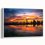 Vintage poster art of a colorful Philippine landscape on extra large framed canvas, ideal for living room decor.