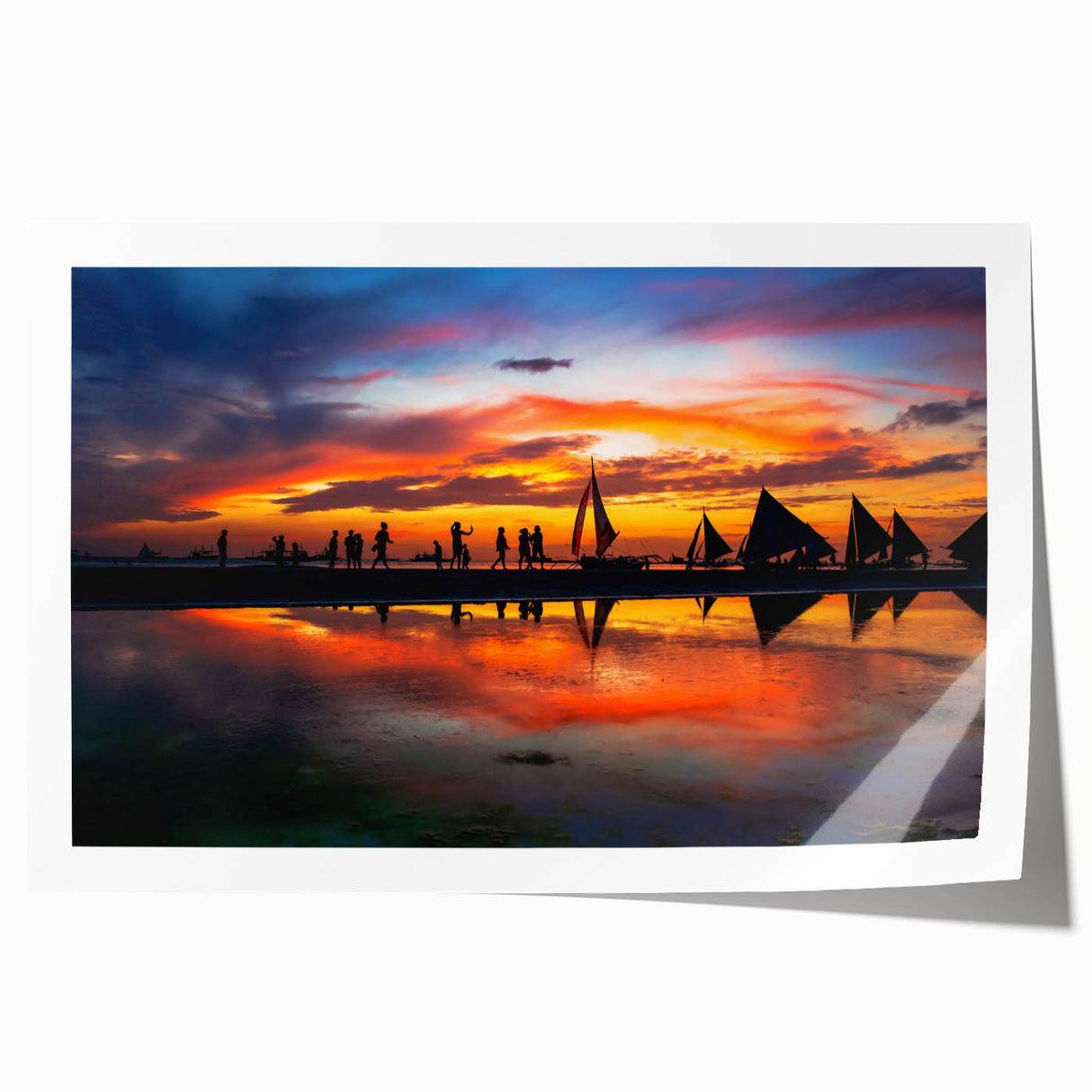 Rolled print of a Philippine landscape with lush greenery and floral elements, ideal for art wall dining room.