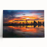 Black and white stretched canvas of Asian scenery, ideal for kitchen wall art or bedroom ambiance.