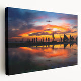Large canvas print of a serene Philippine landscape, featuring lush greens and soft blue skies, ideal for kitchen wall art.