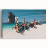 Large black and white stretched canvas of a Thai landscape, suitable for kitchen wall art.