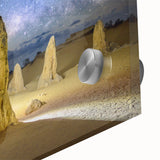 Large abstract wall art of Perth scenery in muted earth tones on acrylic glass, suited for dining room ambiance.