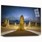 Large abstract wall art of Perth scenery in muted blues and greens on acrylic glass.