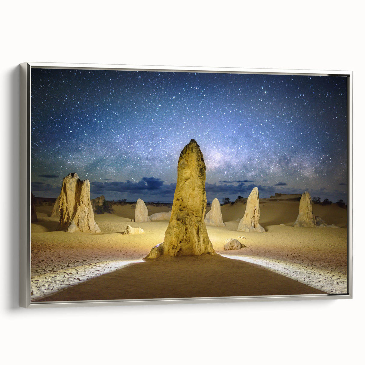 Vintage poster art of Perth, Australia on extra large framed canvas, featuring colorful imagery against a black background.