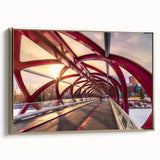 Framed canvas depicting a vintage-style landscape of Alberta, Canada in muted gold and black tones.