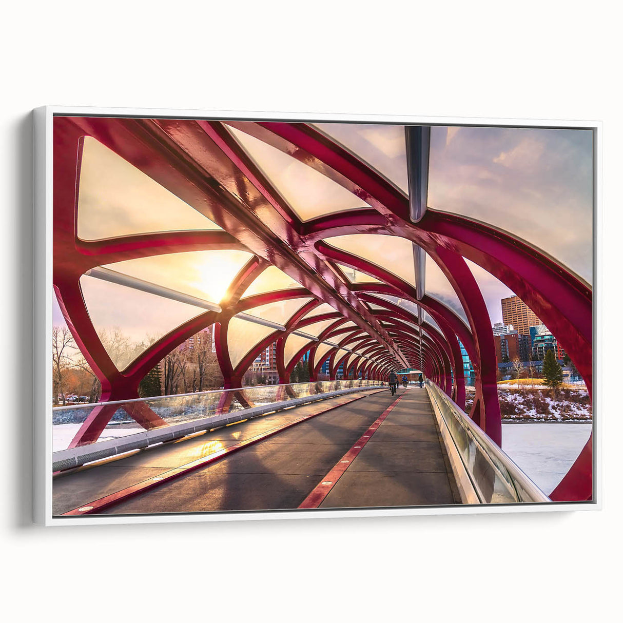 Vintage poster art of Alberta scenery on a framed canvas, featuring colorful art in extra large size.