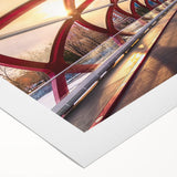 Art deco poster featuring Alberta, Canada scenery in muted earth tones on rolled canvas, suitable for dining room decor.