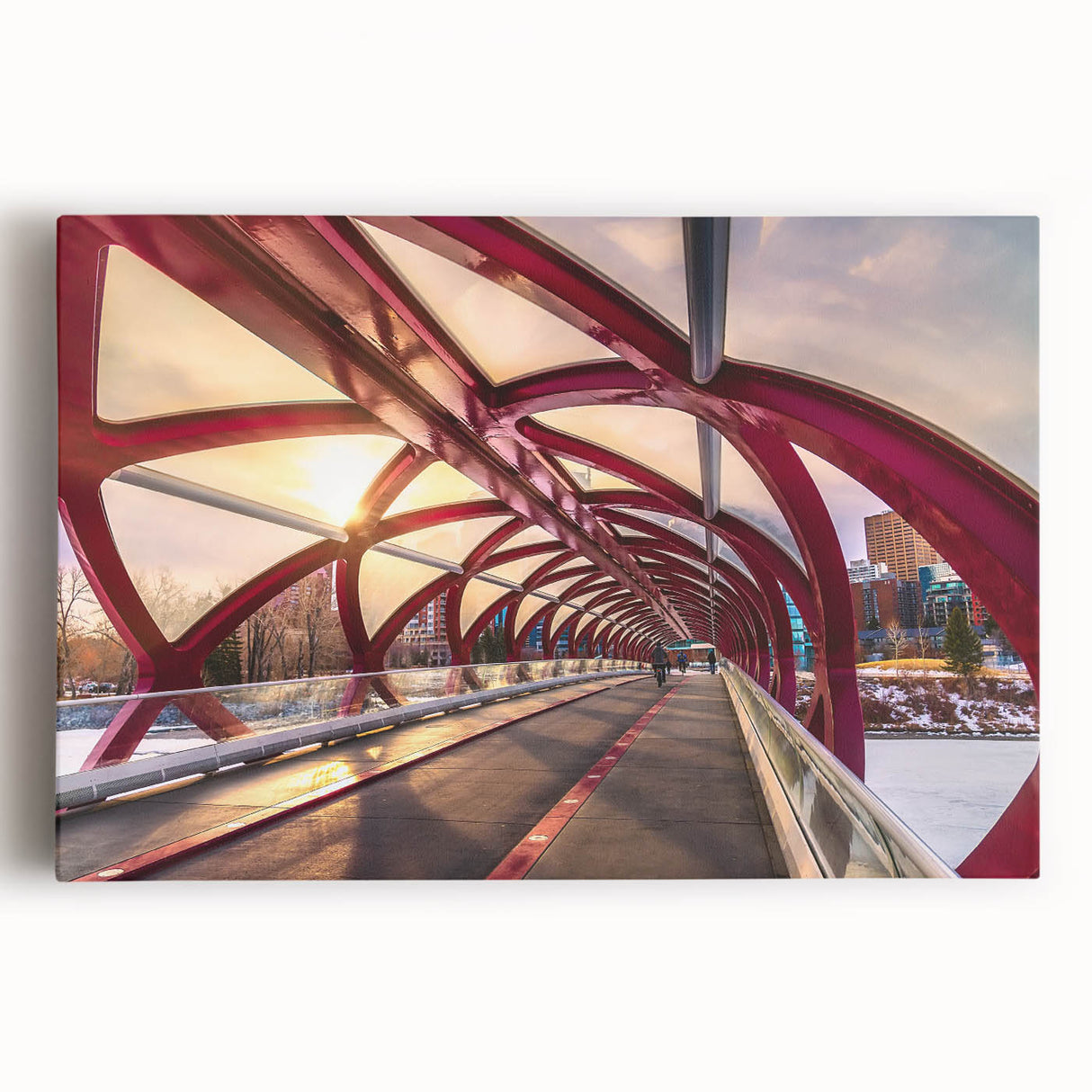Black and white photograph of Alberta scenery on stretched canvas, ideal for kitchen wall art.