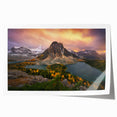 Rolled print depicting British Columbia scenery with lush greenery and mountains, ideal for art wall dining room.