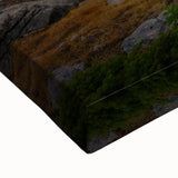 Black and white landscape art painting of British Columbia on stretched canvas, ideal for bedroom decor.