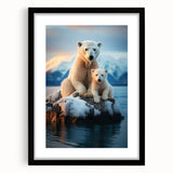 Extra large textured abstract art print of Manitoba scenery in a black frame, ideal for living room decor.