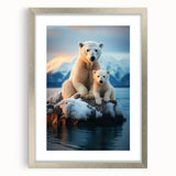 Abstract art print of Manitoba scenery in silver frame with mat, featuring muted earth tones, ideal for dining room decor.