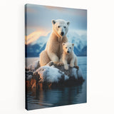 Side view of a stretched canvas depicting a serene Manitoba, Canada scenery in soft natural colors.