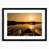 Extra large, colorful abstract art print of Ontario scenery on textured canvas, framed in black.