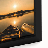 Close-up of a framed canvas featuring a textured depiction of Ontario, Canada scenery in black with colorful accents.