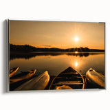 Landscape art painting of Ontario, Canada on silver-framed canvas.