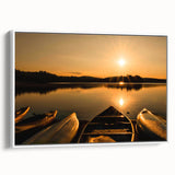 Vintage poster art of Ontario, Canada scenery on extra large framed canvas, featuring colorful art with black borders.