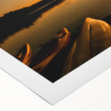 Art deco poster depicting Ontario, Canada scenery in muted earth tones on rolled canvas, suitable for dining room wall art.