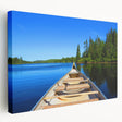 Large art depicting Quebec scenery in muted earth tones on stretched canvas, suitable for kitchen wall art.