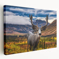 Side view of a stretched canvas featuring a serene Yukon landscape in soft earth tones, ideal for kitchen wall art.