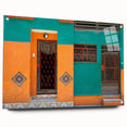 Caribbean scenery on acrylic glass, featuring vibrant ocean blues and greens; ideal for bedroom or dining room decor.