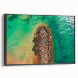 Black and white framed canvas of a vintage Puerto Rican landscape, ideal for bedroom wall art.