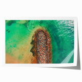 Extra large rolled print of a Caribbean scenery featuring vibrant blue and green tones, ideal for dining room wall art.