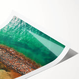 Extra large wall art featuring line art flowers in soft pastel tones on a rolled print.