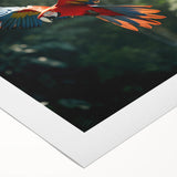 Art Deco poster of a Costa Rican landscape in muted green and blue tones on rolled canvas, suitable for dining room decor.
