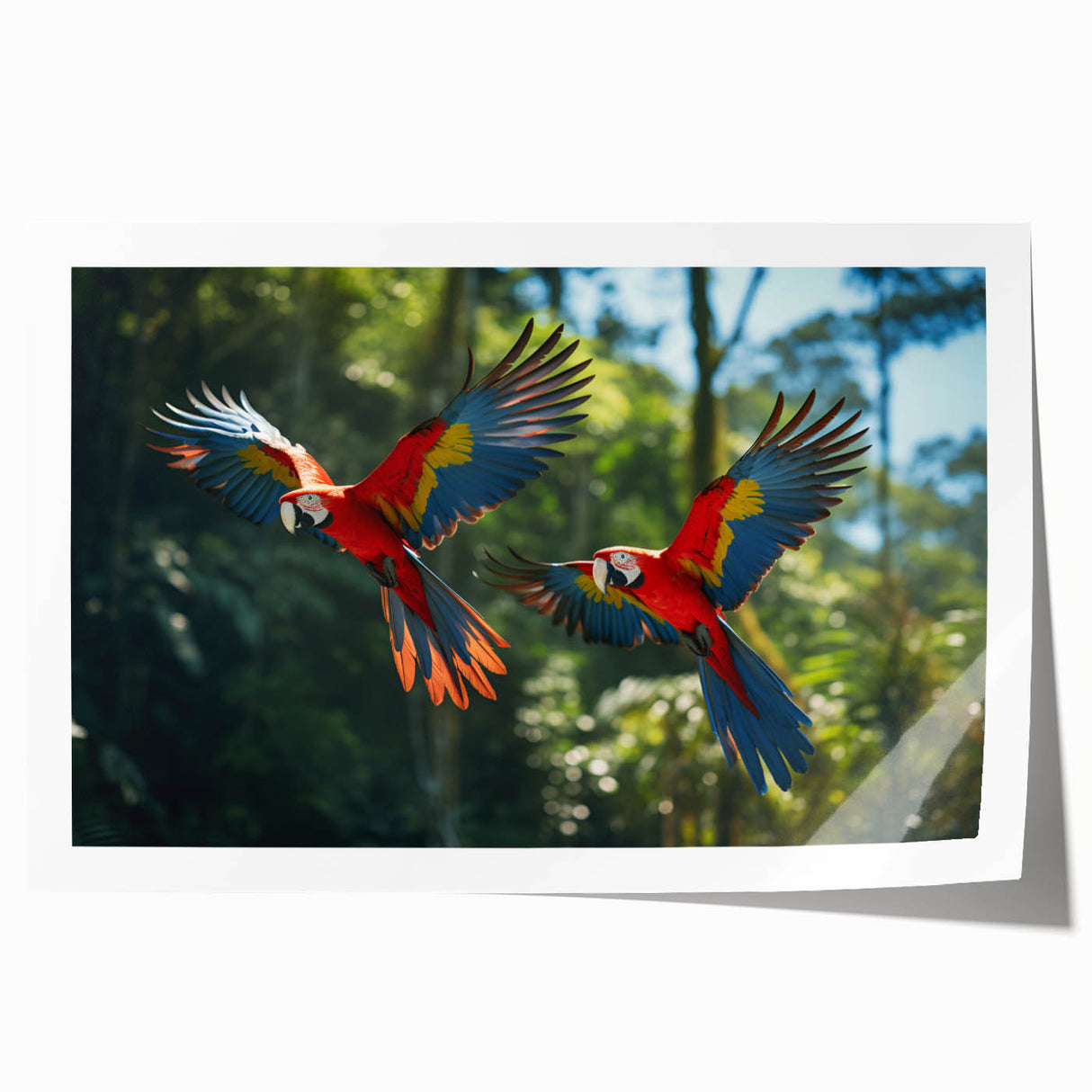 Extra large rolled print of a Costa Rican landscape with vibrant greenery and floral elements.